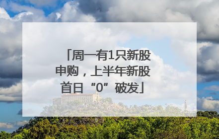 周一有1只新股申购，上半年新股首日“0”破发
