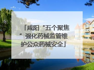 咸阳“五个聚焦”强化药械监管维护公众药械安全