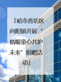 哈市香坊区向阳镇开展“情暖童心共护未来”捐赠活动