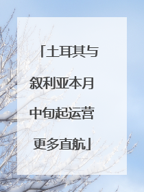 土耳其与叙利亚本月中旬起运营更多直航