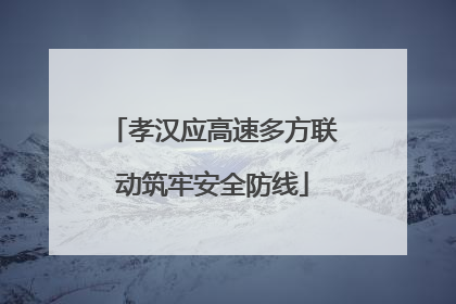 孝汉应高速多方联动筑牢安全防线