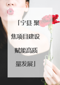 宁县 聚焦项目建设 赋能高质量发展