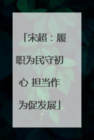 宋超：履职为民守初心 担当作为促发展