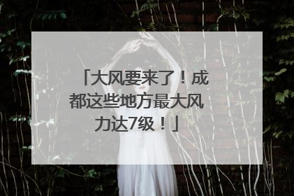 大风要来了!成都这些地方最大风力达7级!