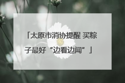 太原市消协提醒 买粽子最好“边看边闻”