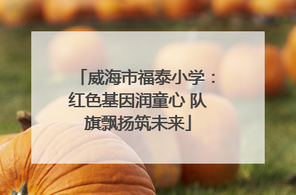 威海市福泰小学：红色基因润童心 队旗飘扬筑未来