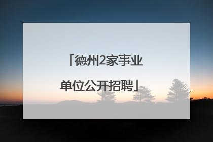 德州2家事业单位公开招聘