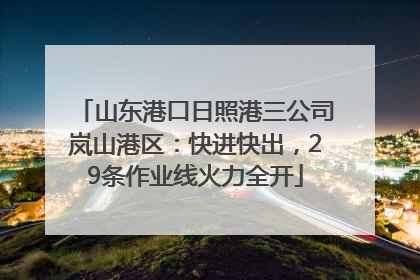 山东港口日照港三公司岚山港区：快进快出，29条作业线火力全开