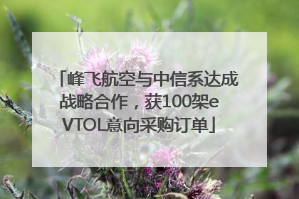 峰飞航空与中信系达成战略合作，获100架eVTOL意向采购订单