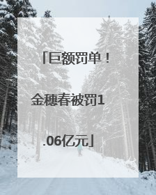 巨额罚单！金穗春被罚1.06亿元