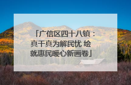 广信区四十八镇：真干真为解民忧 绘就惠民暖心新画卷