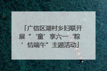 广信区湖村乡妇联开展“‘童’享六一‘粽’情端午”主题活动