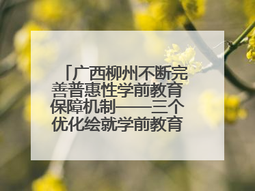广西柳州不断完善普惠性学前教育保障机制——三个优化绘就学前教育新图景