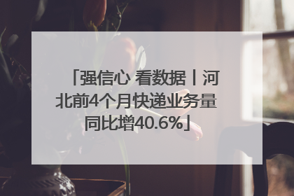 强信心 看数据丨河北前4个月快递业务量同比增40.6%