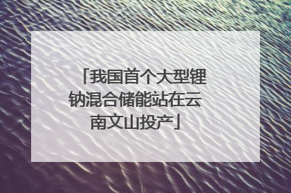 我国首个大型锂钠混合储能站在云南文山投产