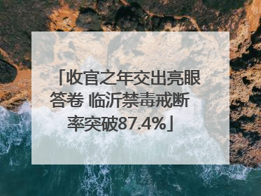 收官之年交出亮眼答卷 临沂禁毒戒断率突破87.4%