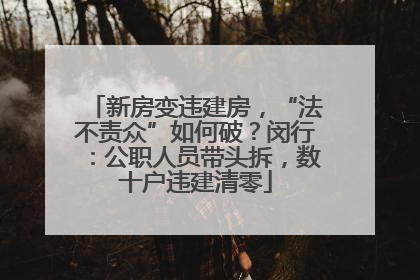 新房变违建房，“法不责众”如何破？闵行：公职人员带头拆，数十户违建清零
