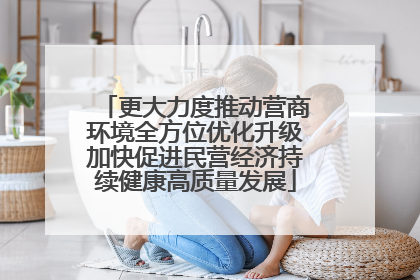 更大力度推动营商环境全方位优化升级加快促进民营经济持续健康高质量发展