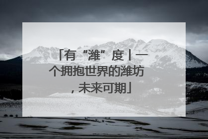 有“潍”度丨一个拥抱世界的潍坊，未来可期