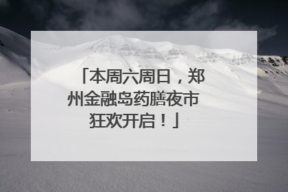 本周六周日，郑州金融岛药膳夜市狂欢开启！