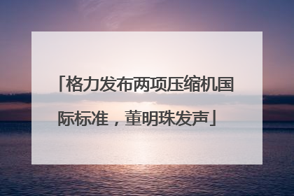 格力发布两项压缩机国际标准，董明珠发声