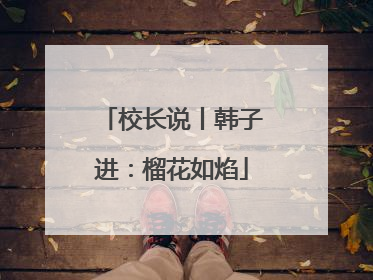 校长说丨韩子进：榴花如焰