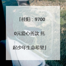 桂阳：97000元爱心善款 托起少年生命希望