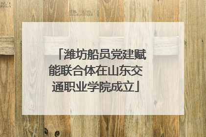 潍坊船员党建赋能联合体在山东交通职业学院成立