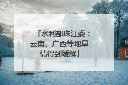 水利部珠江委：云南、广西等地旱情得到缓解