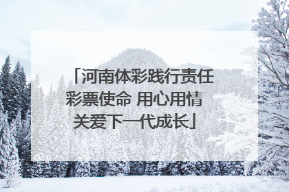 河南体彩践行责任彩票使命 用心用情关爱下一代成长
