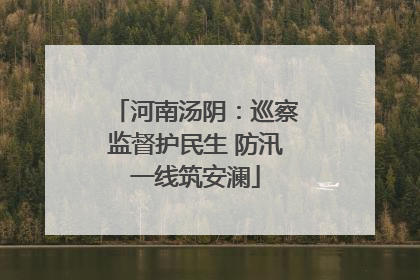 河南汤阴：巡察监督护民生 防汛一线筑安澜