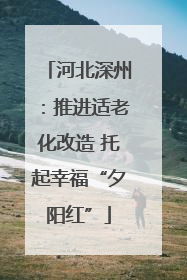河北深州：推进适老化改造 托起幸福“夕阳红”