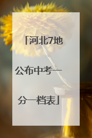 河北7地公布中考一分一档表