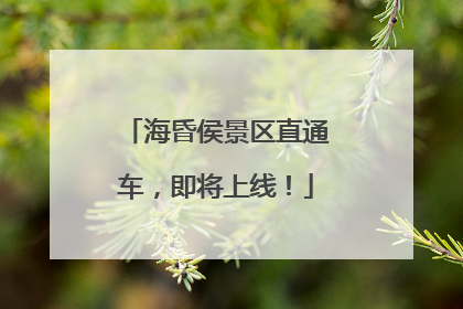 海昏侯景区直通车，即将上线！