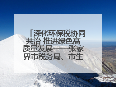深化环保税协同共治 推进绿色高质量发展——张家界市税务局、市生态环境局签署合作备忘录