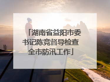 湖南省益阳市委书记陈竞督导检查全市防汛工作