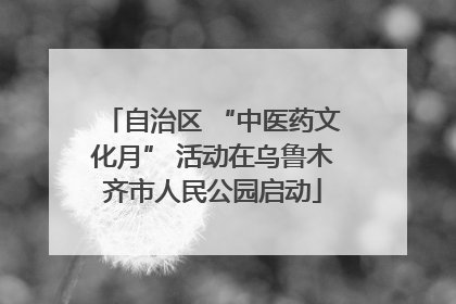 自治区 “中医药文化月” 活动在乌鲁木齐市人民公园启动