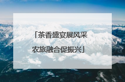 茶香盛宴展风采 农旅融合促振兴