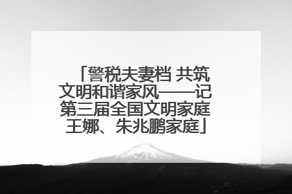 警税夫妻档 共筑文明和谐家风——记第三届全国文明家庭王娜、朱兆鹏家庭