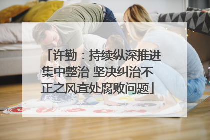 许勤：持续纵深推进集中整治 坚决纠治不正之风查处腐败问题