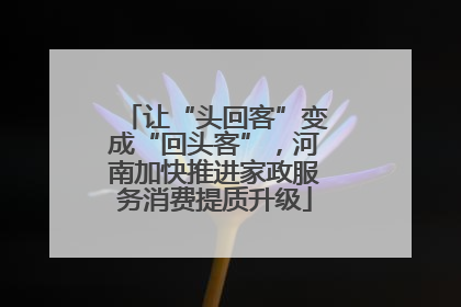 让“头回客”变成“回头客”，河南加快推进家政服务消费提质升级