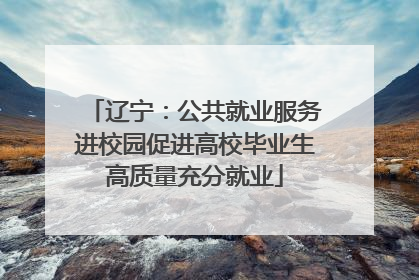 辽宁：公共就业服务进校园促进高校毕业生高质量充分就业
