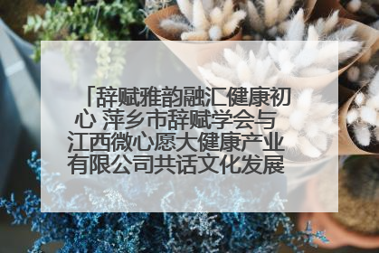 辞赋雅韵融汇健康初心 萍乡市辞赋学会与江西微心愿大健康产业有限公司共话文化发展新篇（图）