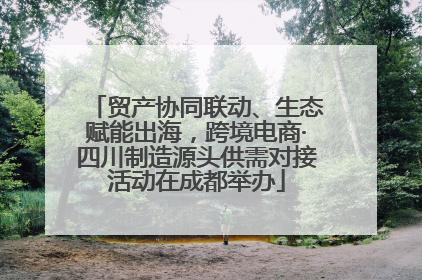 贸产协同联动、生态赋能出海，跨境电商·四川制造源头供需对接活动在成都举办