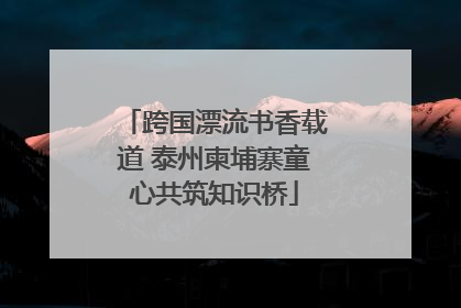 跨国漂流书香载道 泰州柬埔寨童心共筑知识桥