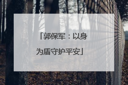 郭保军：以身为盾守护平安