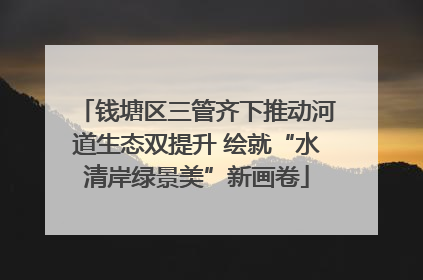 钱塘区三管齐下推动河道生态双提升 绘就“水清岸绿景美”新画卷