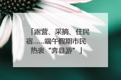 露营、采摘、住民宿……端午假期市民热衷“奔县游”