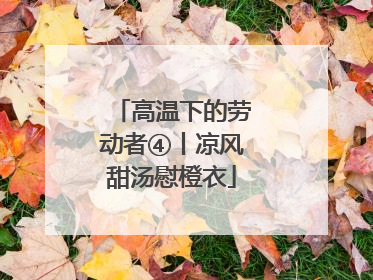高温下的劳动者④丨凉风甜汤慰橙衣