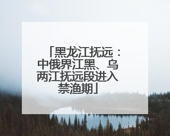 黑龙江抚远：中俄界江黑、乌两江抚远段进入禁渔期